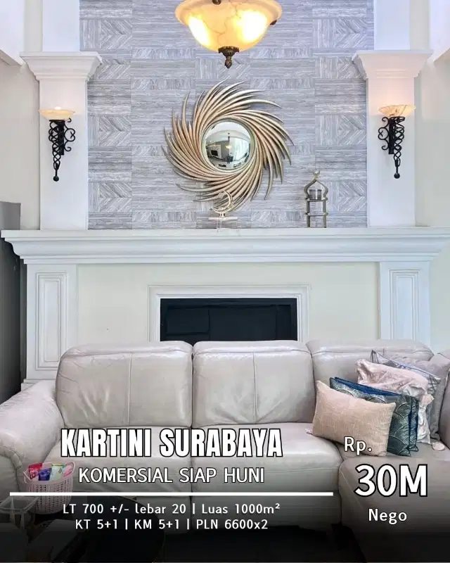 Dijual Rumah Area Komersial Kartini Surabaya Pusat