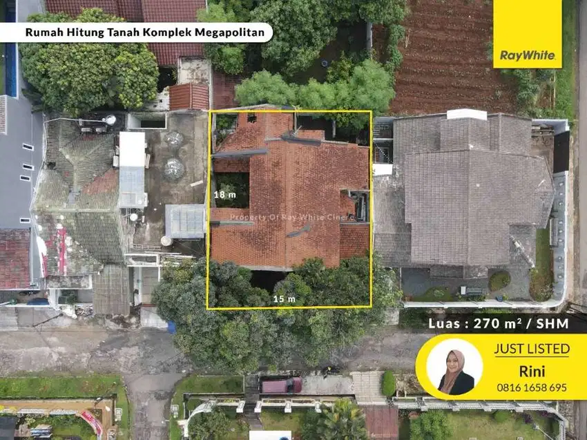 Cinere rumah hitung tanah luas 270 dimensi 15 x 18