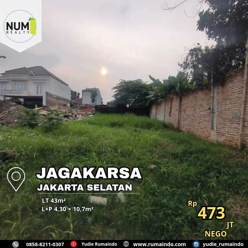 Tanah Kavling Cluster Gratis PBG di Jagakarsa Jakarta Selatan