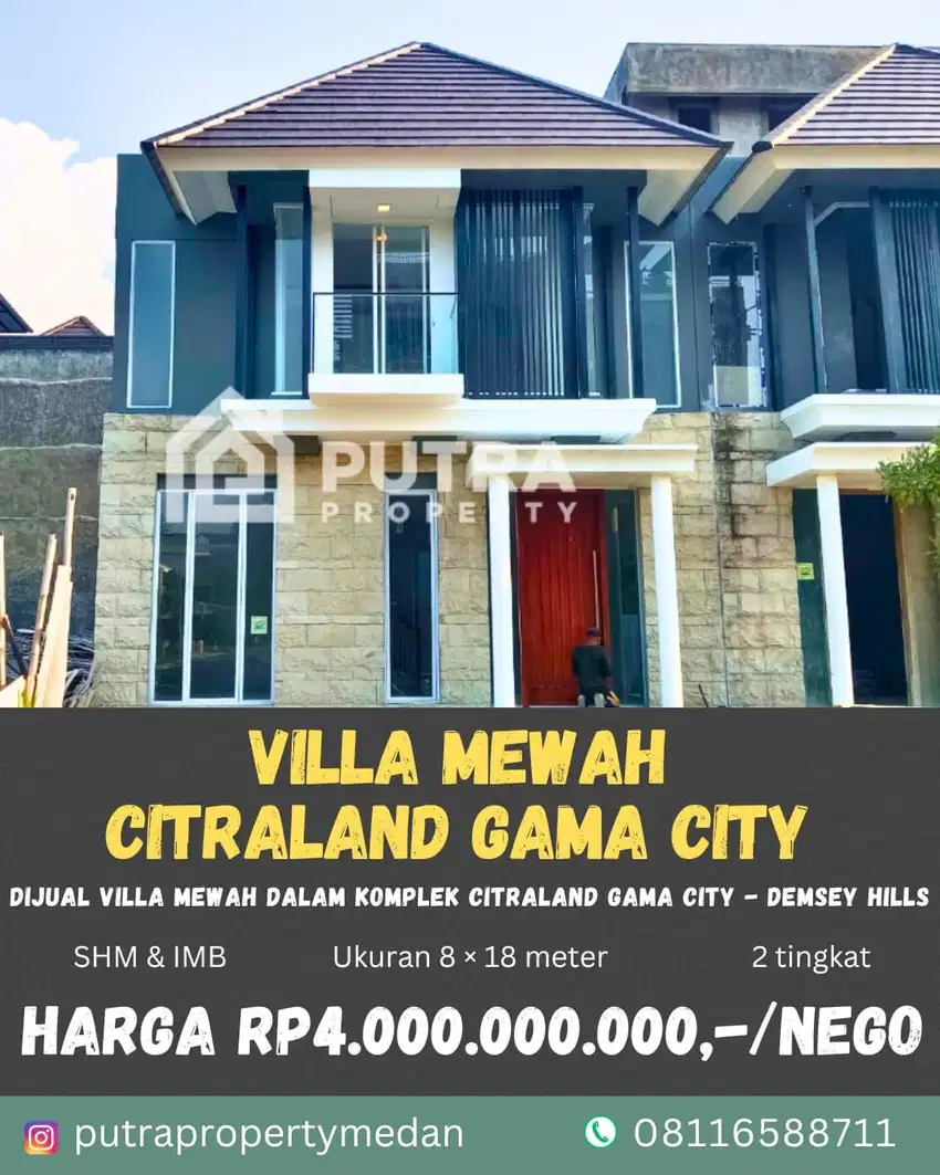 VILLA MEWAH DALAM KOMPLEK CITRALAND GAMA CITY Cluster Demsey Hills