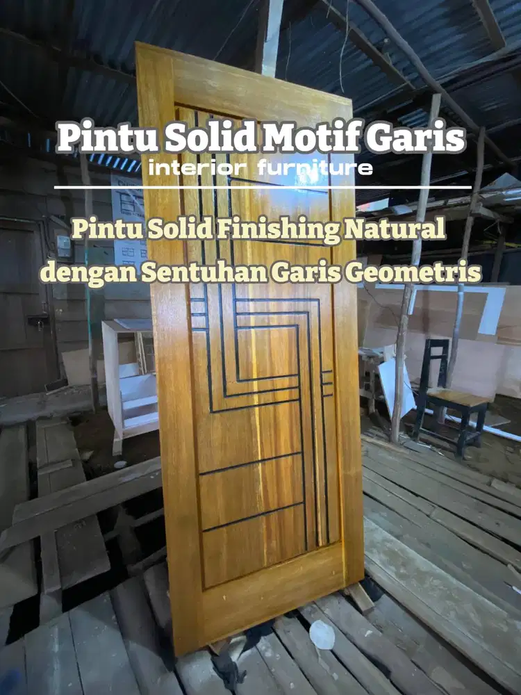 PINTU KAYU CUSTOM/PINTU KAYU MOTIF GARIS/PINTU KAYU ASLI