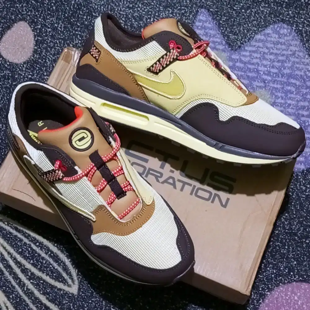Sepatu Nike air max 1 Travis Scott cactus Baroque brown