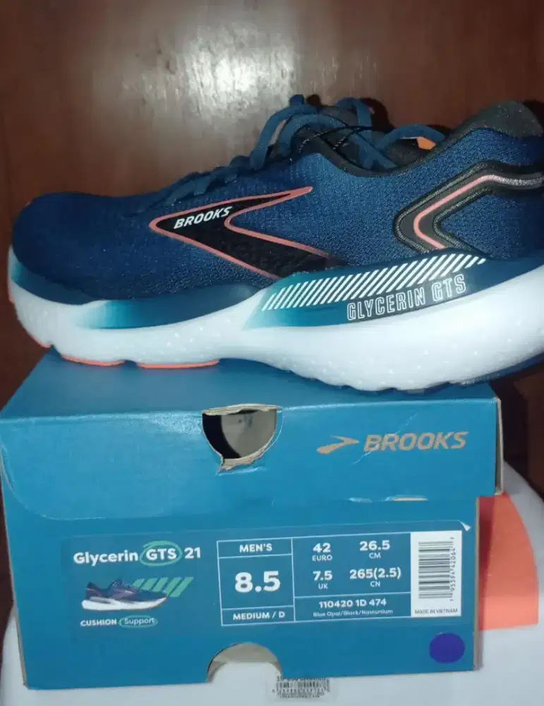 SEPATU RUNNING PRIA - BROOKS GLYCERIN GTS 21 SIZE 42