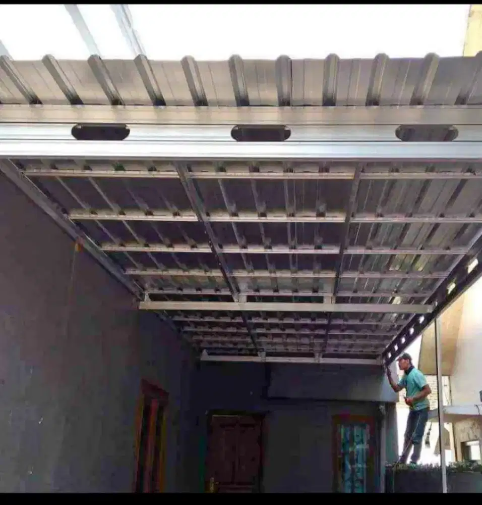 Menerima pemasangan kanopi baja ringan galvalum pasir Terpasng