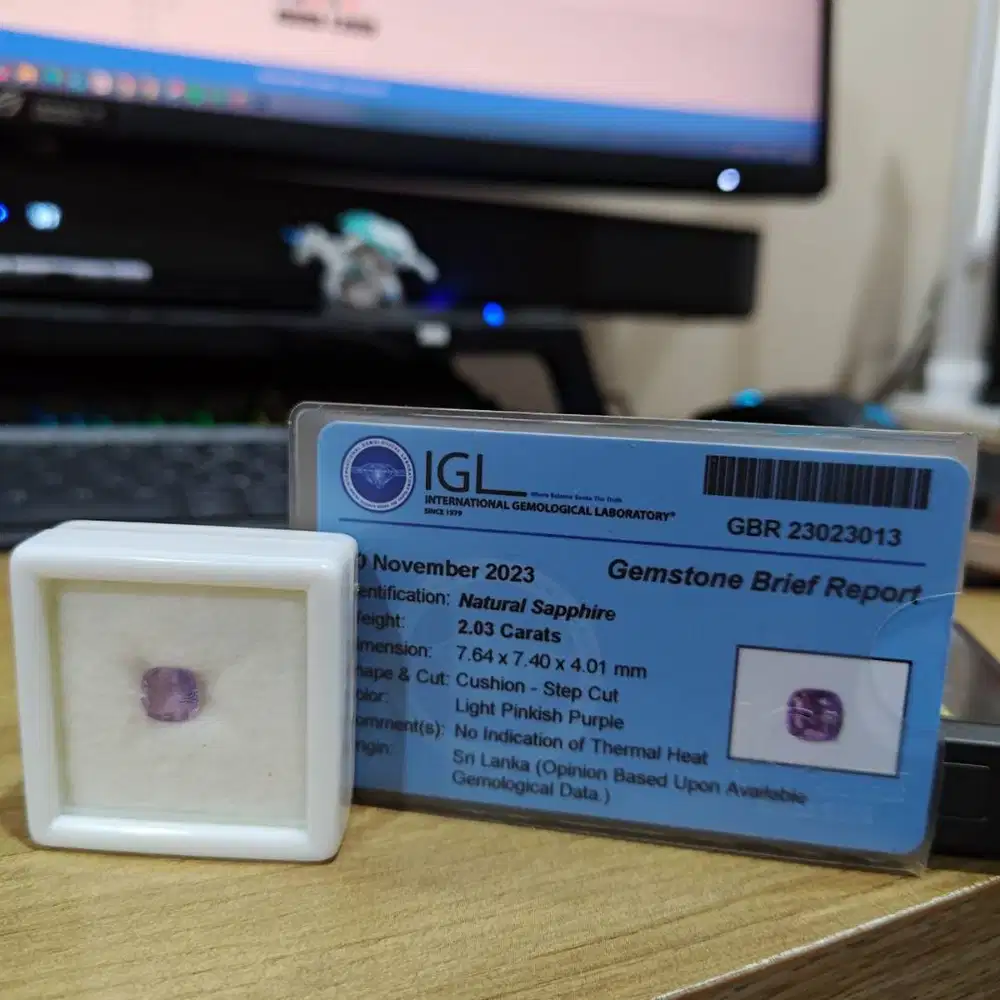 Natural Sapphire (Unheated) 2.03 carat MULUS 100%