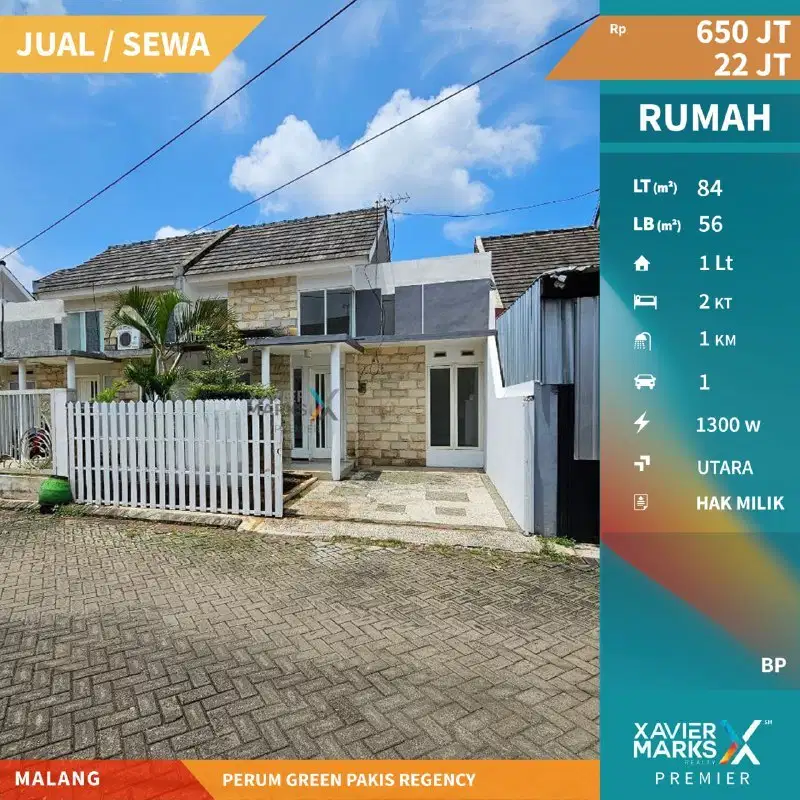 Rumah Siap Huni Di Perumahan Green Pakis Regency Pakis Malang(OLX574)
