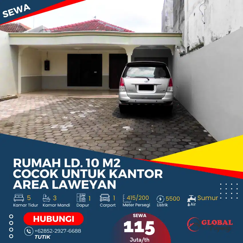 Rumah Cocok Untuk Kantor Area Laweyan