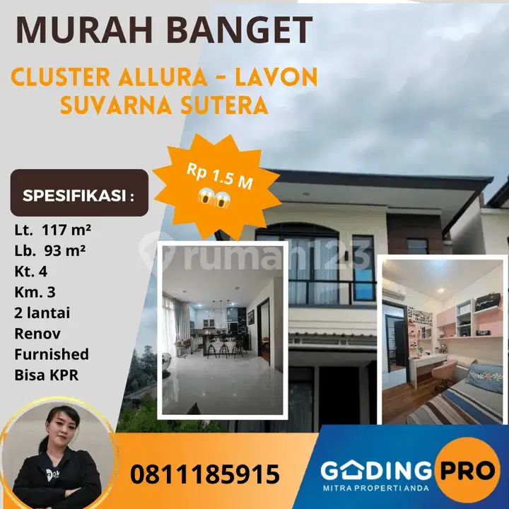Cluster Allura Hoek Type B Furnished Lavon Suvarna Sutera Tangerang
