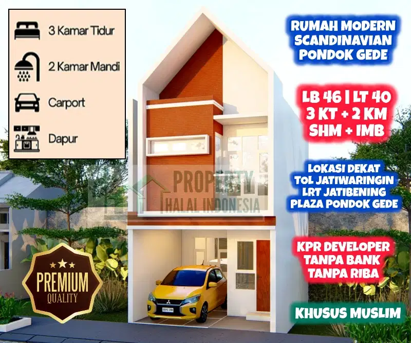 Rumah Syariah Modern Belakang Tip Top Pondokgede Dkt Plaza Pondok Gede
