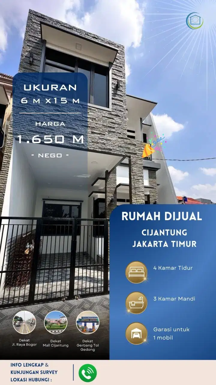 Dijual Unit Rumah On Progres Di Cijantung, Pasar Rebo - Jakarta Timur