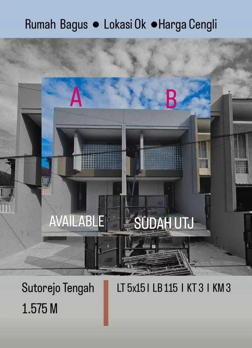 Sisa 1 Unit Rumah Baru 2 Lantai siap Huni di Sutorejo Tengah,Sby Timur