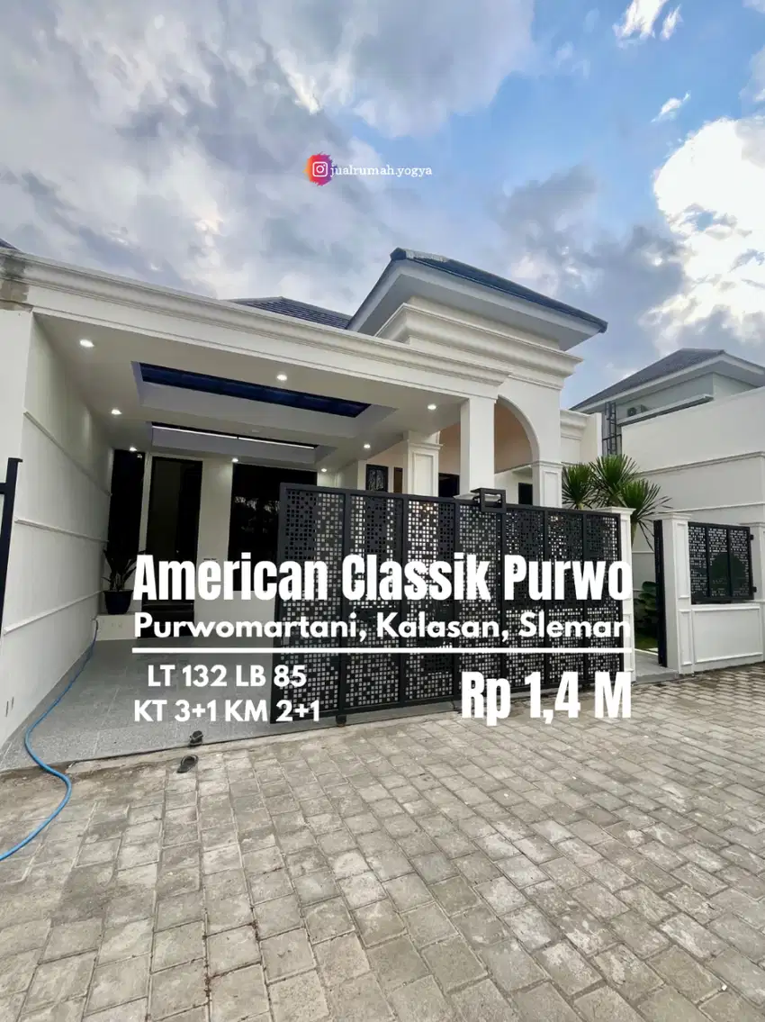 Rumah baru desain american klasik purwomartani