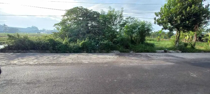 Tanah strategis pinggir jalan aspal Forlantas Sidomoyo jl Godean km 7