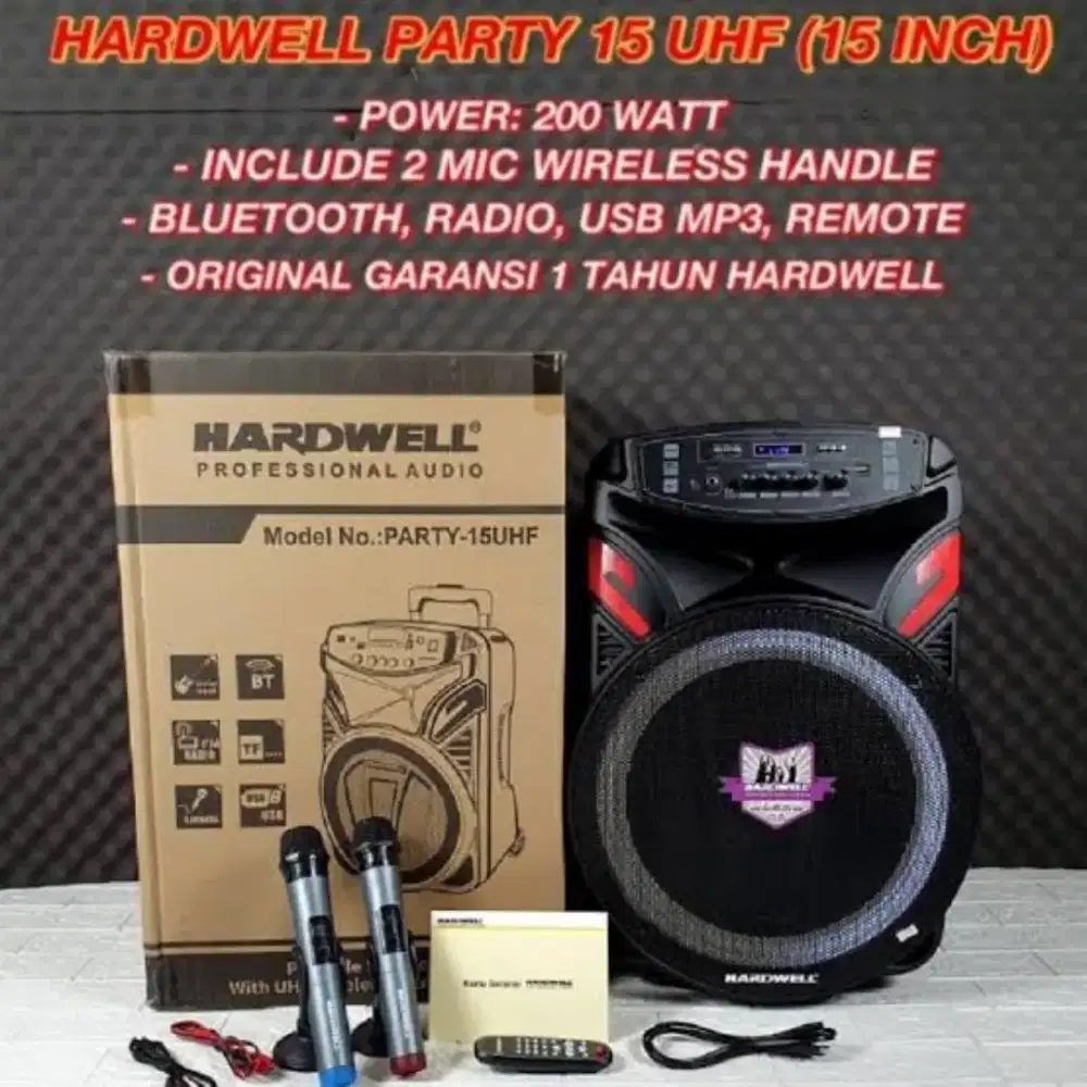 Speaker Portable Hardwell Party 15 UHF