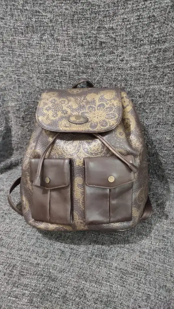 Preloved Ransel Serut Full Kulit Asli, Vincis Bench Korea