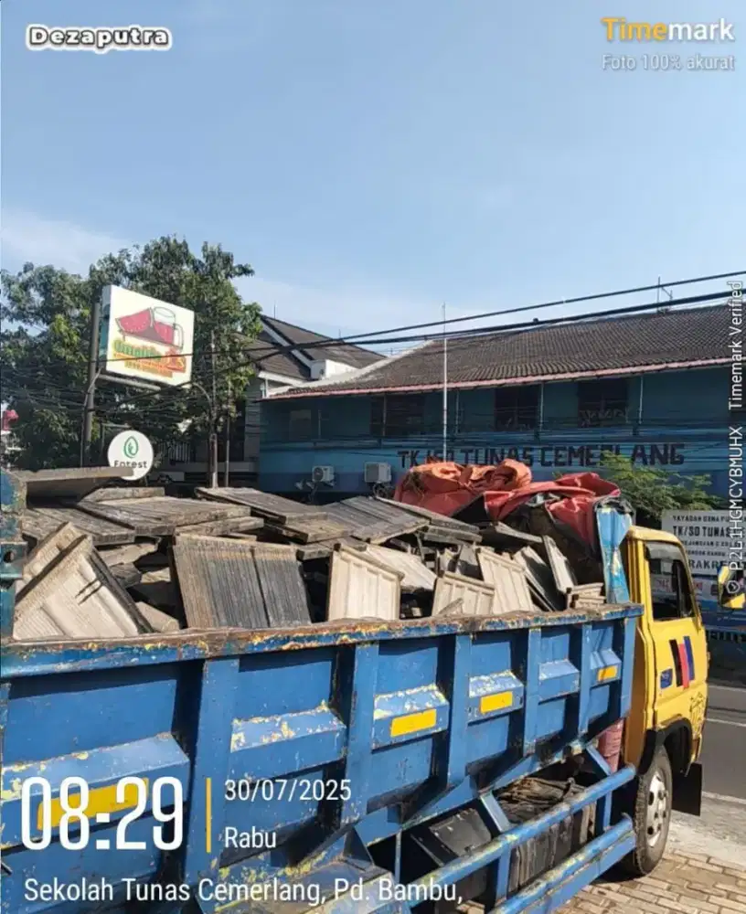 Jasa buang puing bongkaran murah sampah & jual urugan