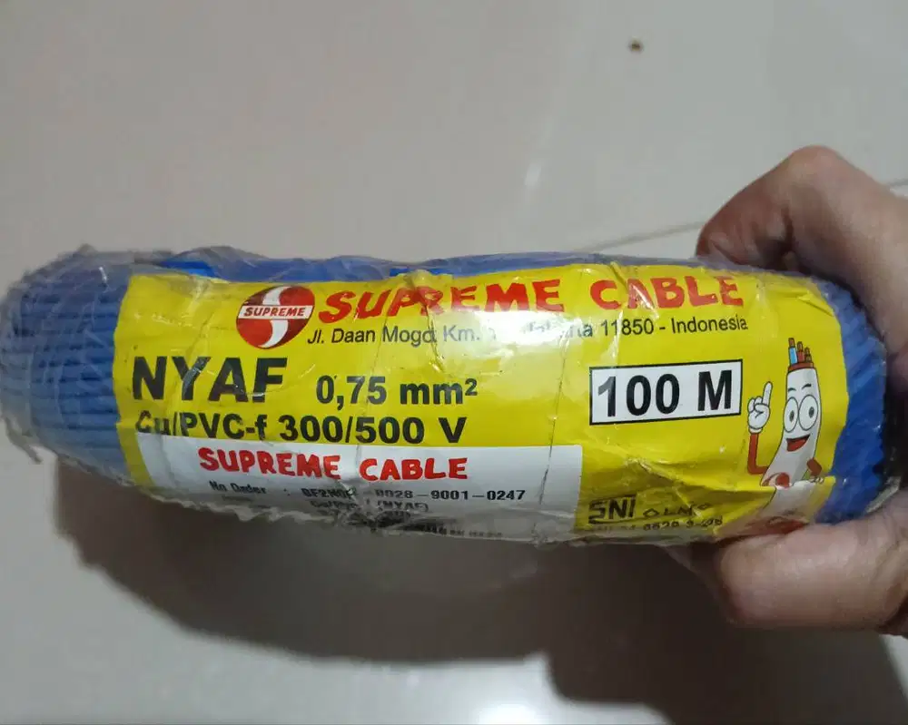 Jual kabel nyaf 0,75mm merk supreme 100meter
