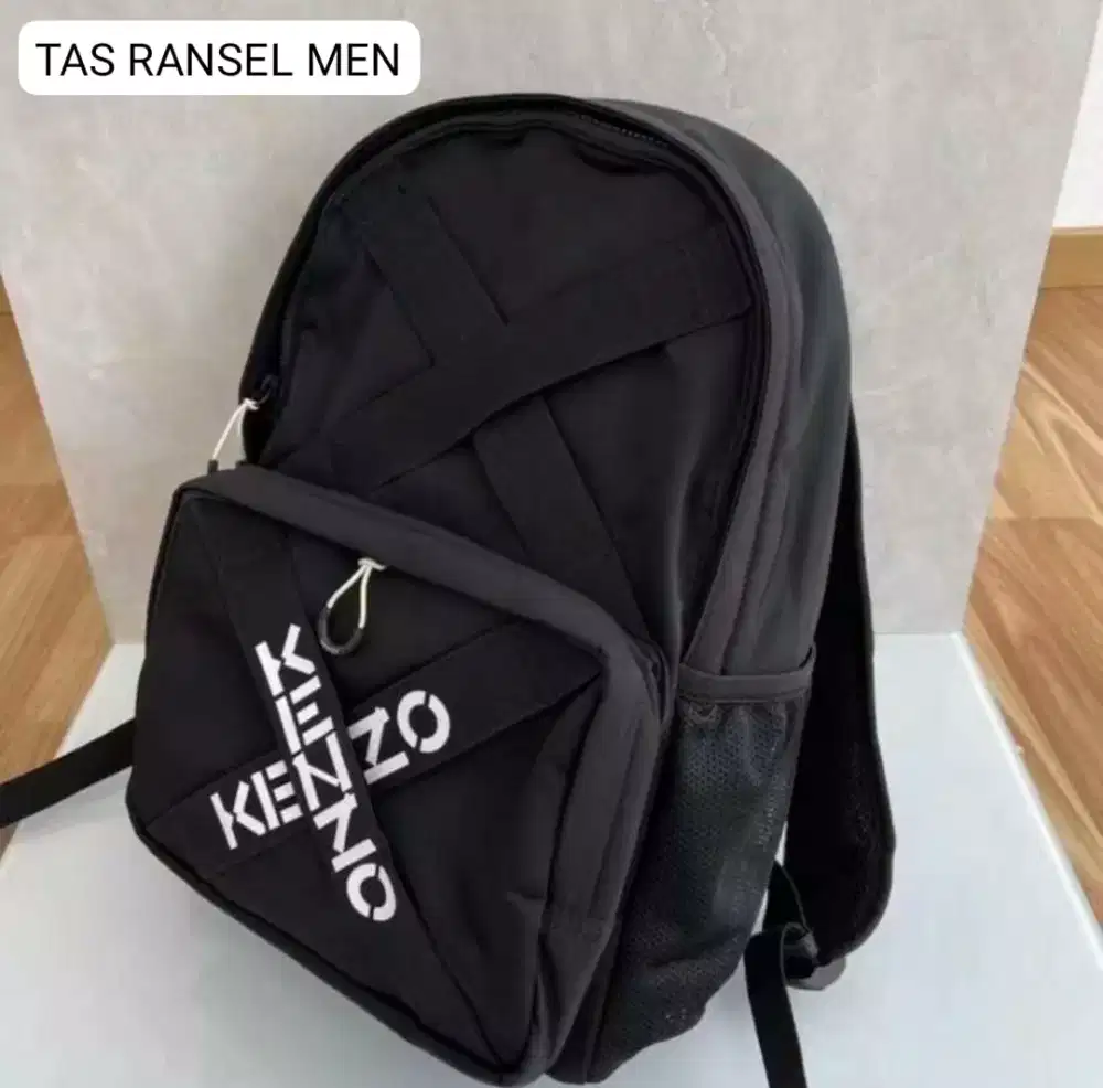 Tas Ransel Kenzo Logo Cross Over Backpack Black