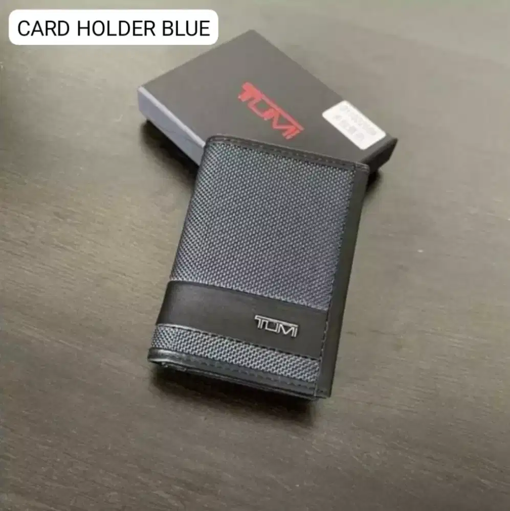 Dompet Tumi Gusseted dompet kartu card holder wallet blue
