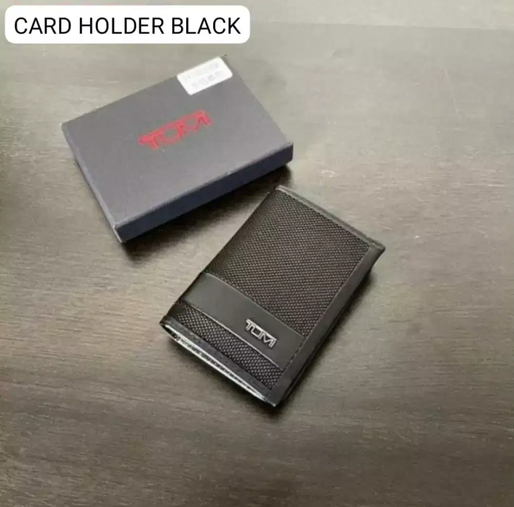 Dompet Tumi Gusseted dompet kartu card holder wallet black
