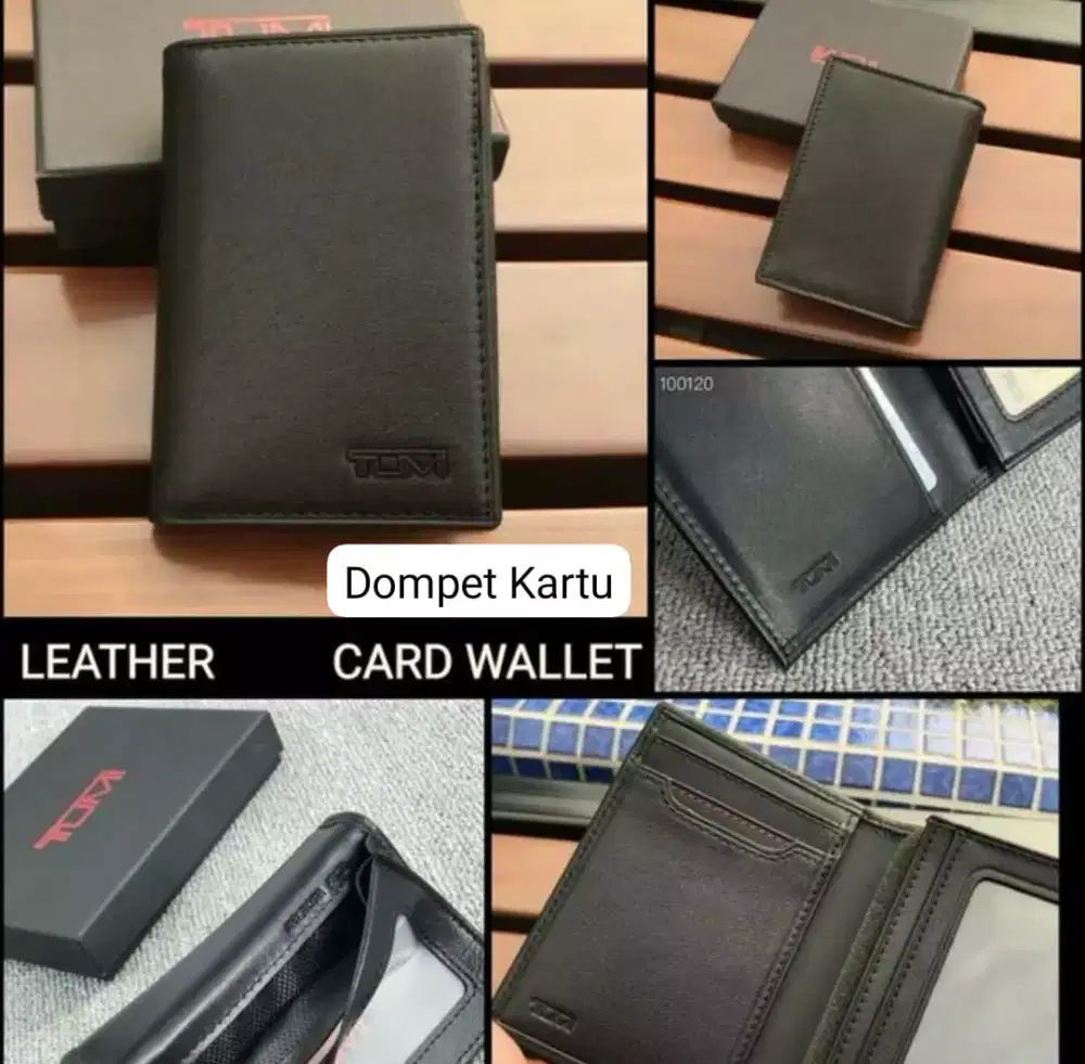 Dompet Tumi Gusseted dompet kartu card wallet leather tumi black