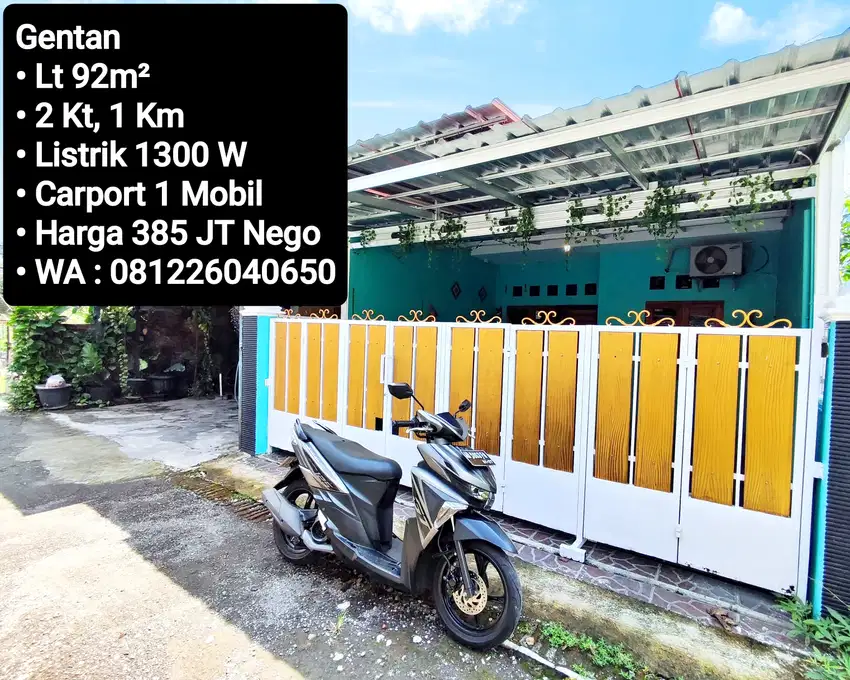Jual Rumah Area Gentan, Dekat LAweyan, Purwosari, Solo Baru