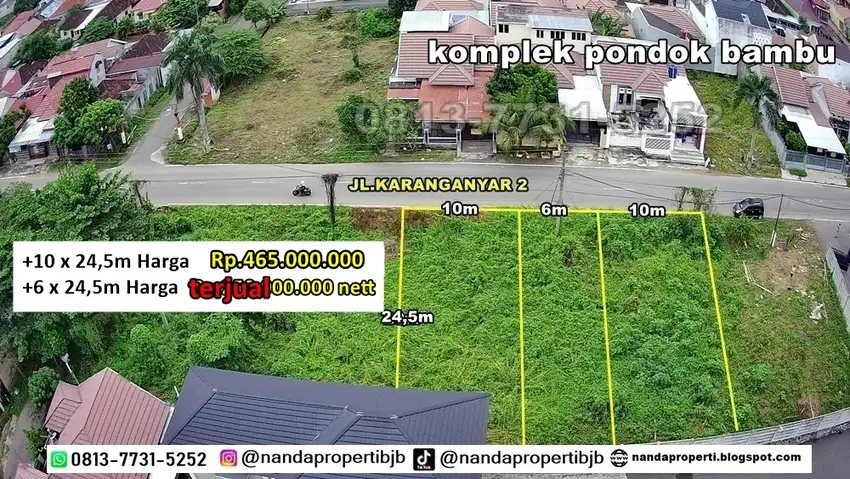 tanah 10x24,5m untuk usaha di pinggir jl.karanganyar2