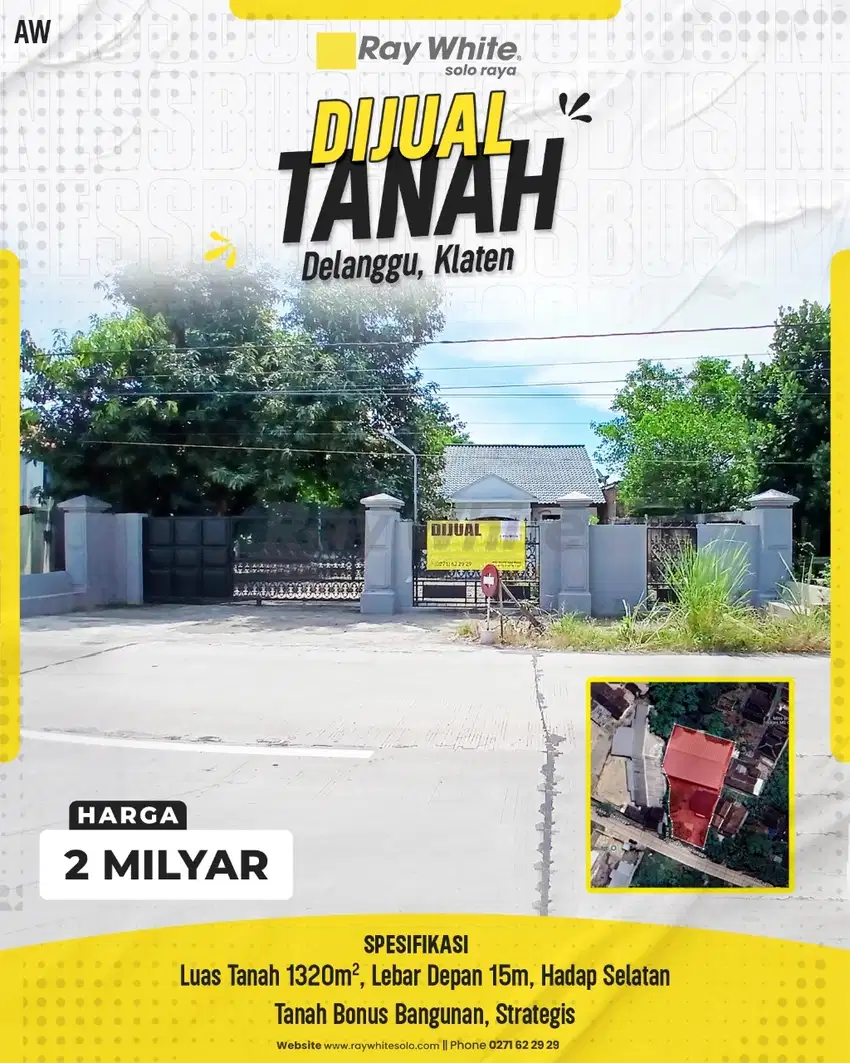 Dijual Tanah Bonus Bangunan di Delanggu, Klaten