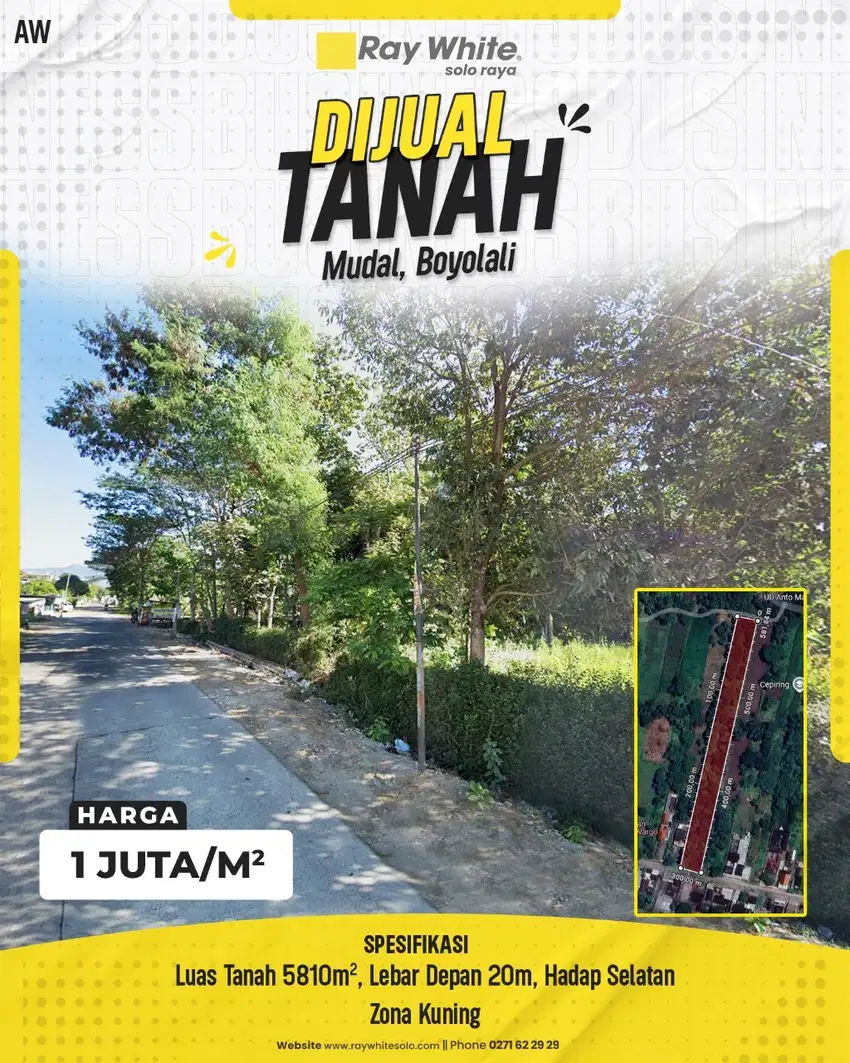 Dijual Tanah Pekarangan di Mudal, Boyolali