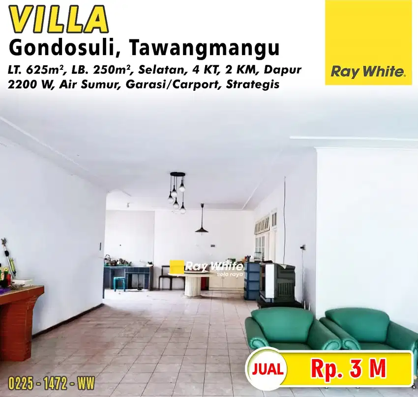 Dijual Villa di Kawasan Wisata Tawangmangu, Lokasi di Gondosuli