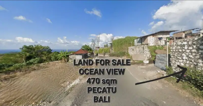 land for sale 470m2 sea view pecatu