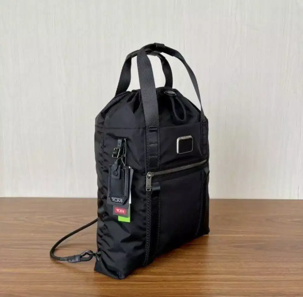 Tas Tumi Transport Drawstring Pack Ransel Serut Backpack Hitam