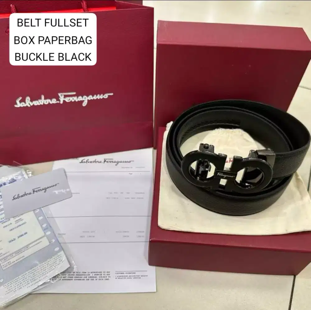 Belt Gesper Salvatore SF pria belt black buckle black