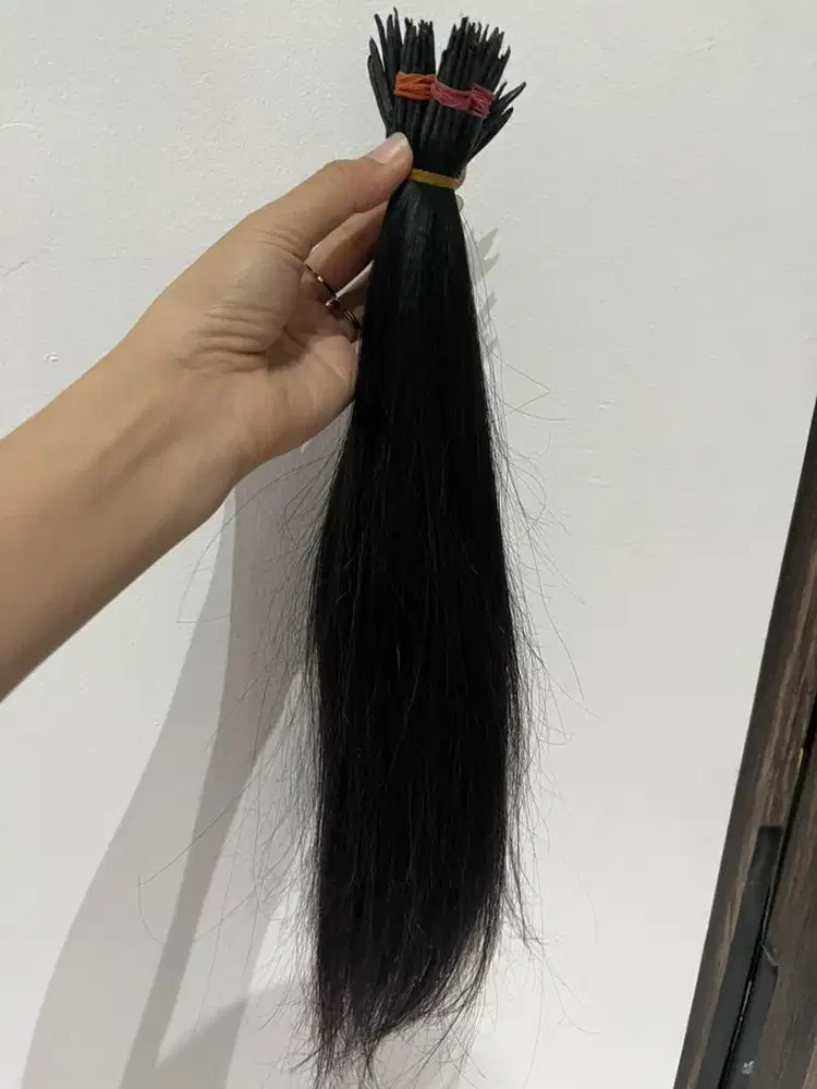 Rambut asli ekstension,panjang 47cm,120 helai