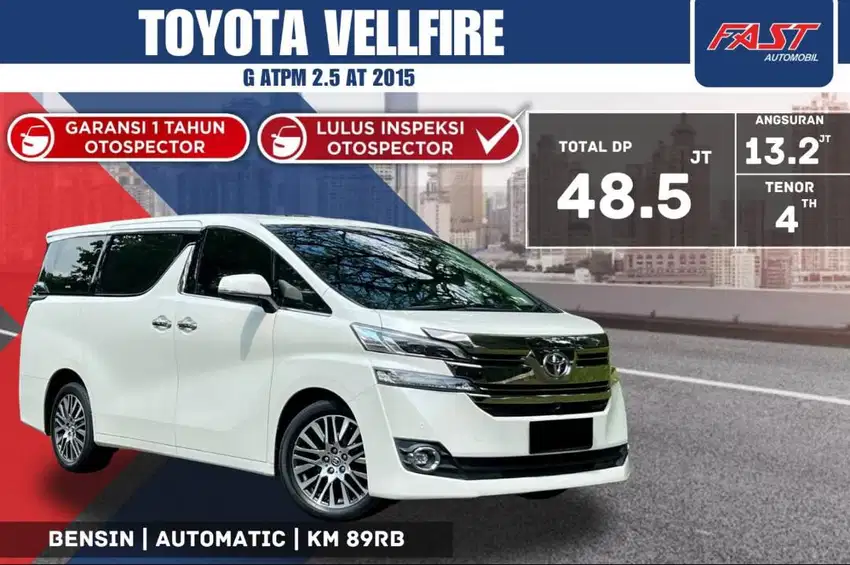 TOYOTA VELLFIRE G 2015 ATPM 2.5 SUNROOF SERVICE RECORD PILOT SEAT#F2ST