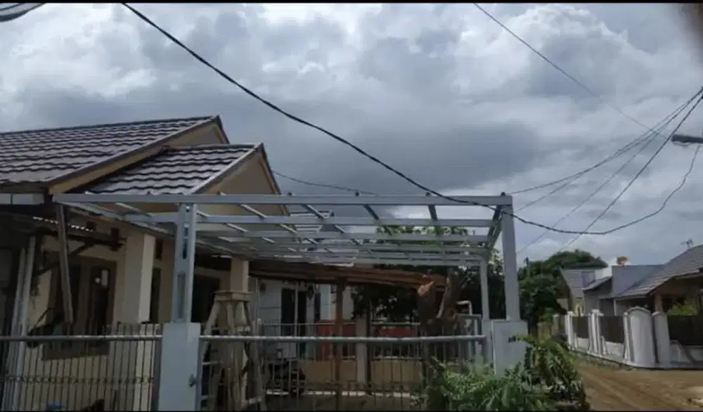 Pemasangan kanopi baja ringan minimalis