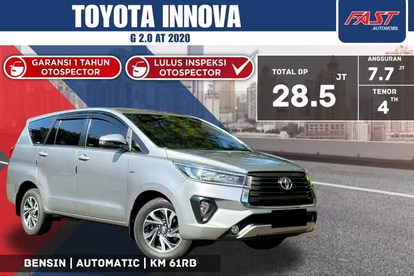TOYOTA INNOVA G 2020 FACELIFT BENSIN 2.0 AT KM.61RB PAJAK PANJANG #F4S