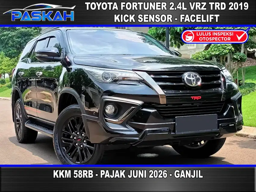 KICK SENSOR Km=58k PAJAK=JUN-2026 Bunga=5.5% Fortuner 2.4 VRZ TRD 2019