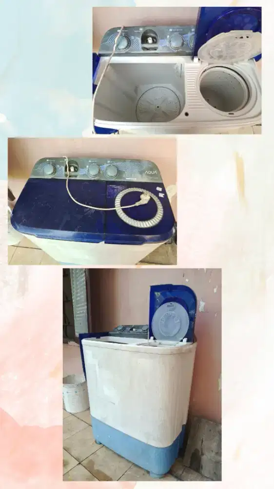 Mesin cucu 2 tabung merek Aqua