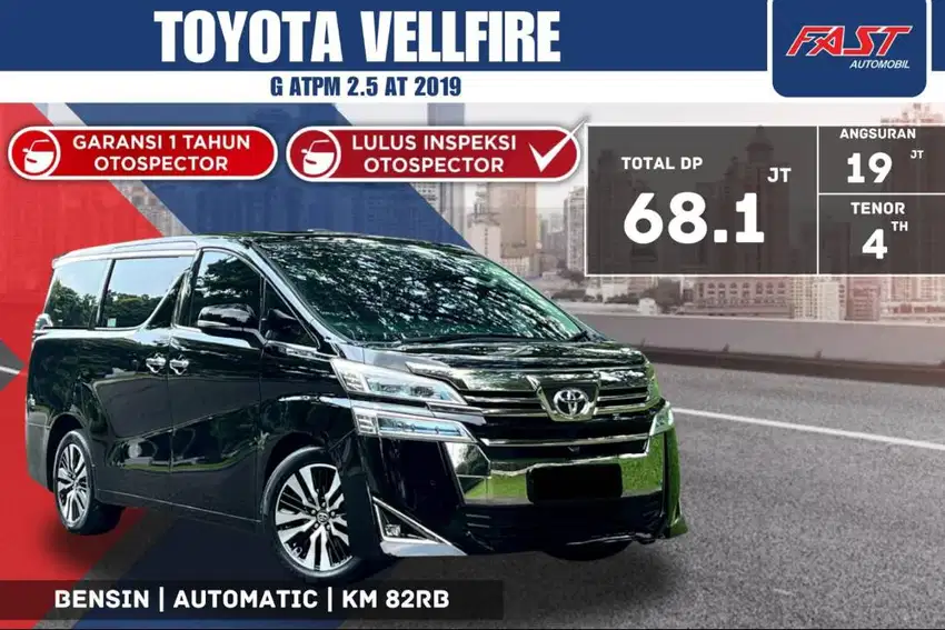 TOYOTA VELLFIRE G ATPM 2019 2.5 PILOT SEAT SUNROOF KM.82RB#F5S