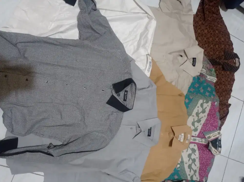 Kemeja Big Size XXL & XXXL borongan 5 kemeja lengan panjang Alisan