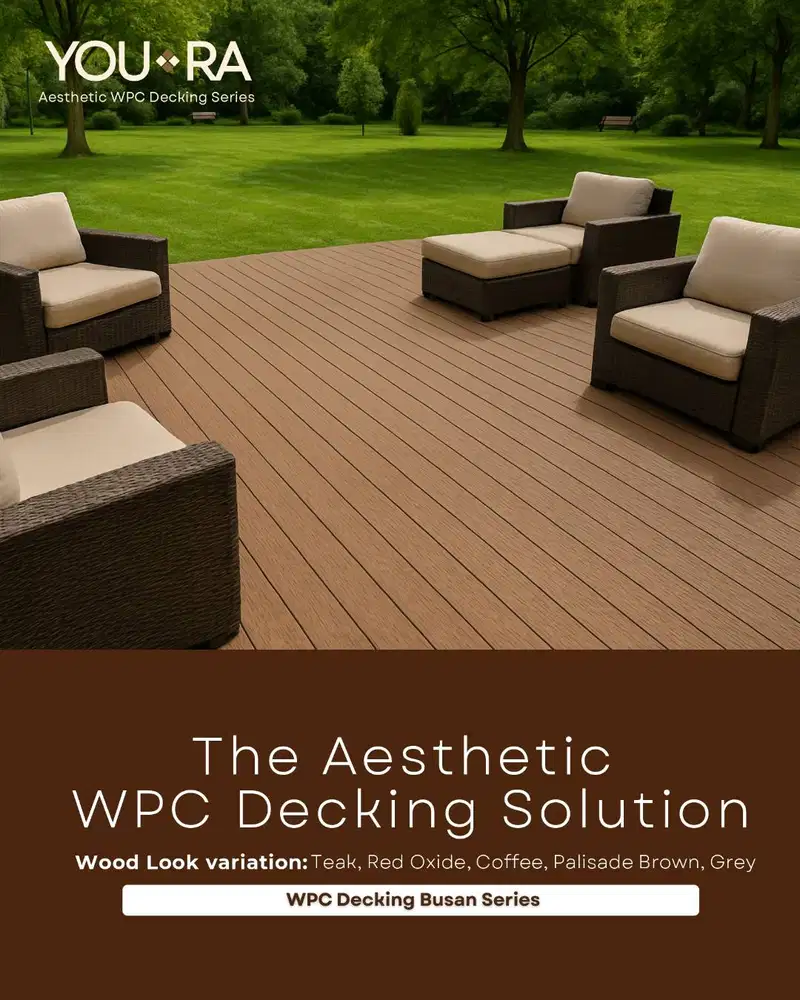 You-Ra Decking WPC Lantai Kayu Outdoor Motif Serat Kayu Anti Rayap