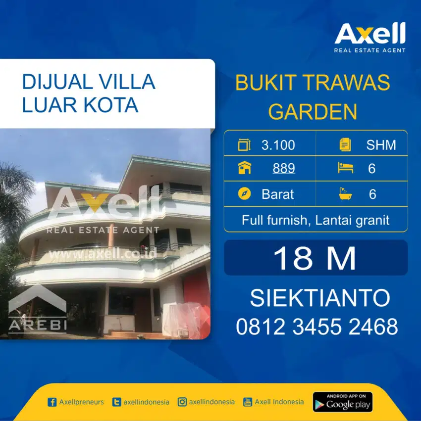 Villa Mewah Bukit Trawas Garden Dijual