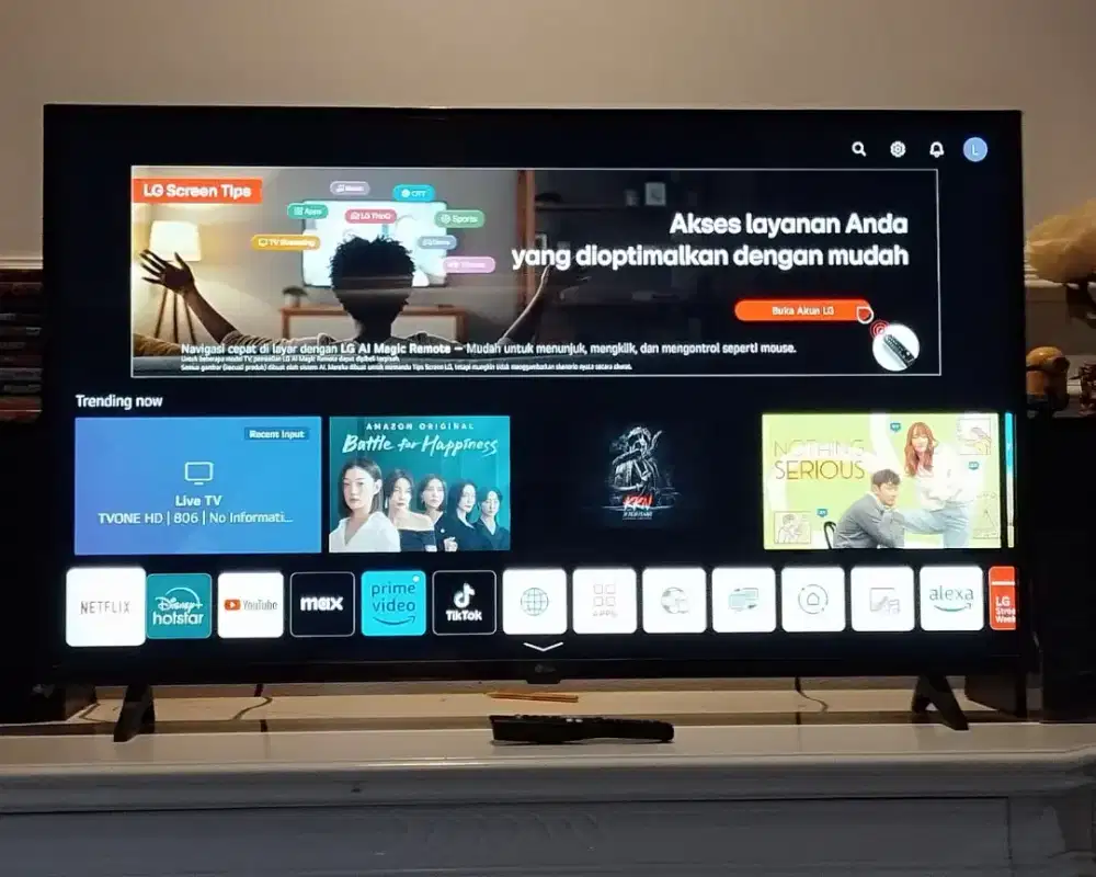 Smart Tv led LG 43UQ7500 sudah 4K mulus gambar jernih seperti baru
