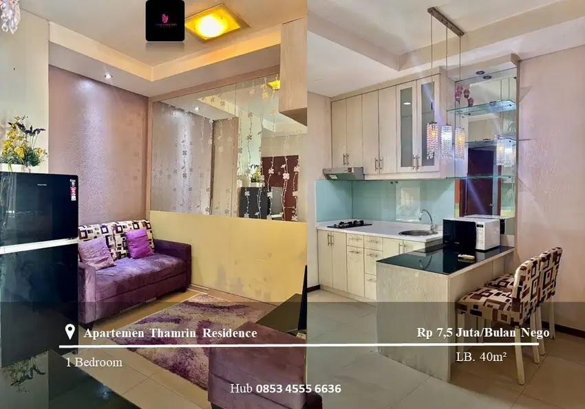 Sewa Apt Thamrin Residence Tipe I High Floor 1BR FF