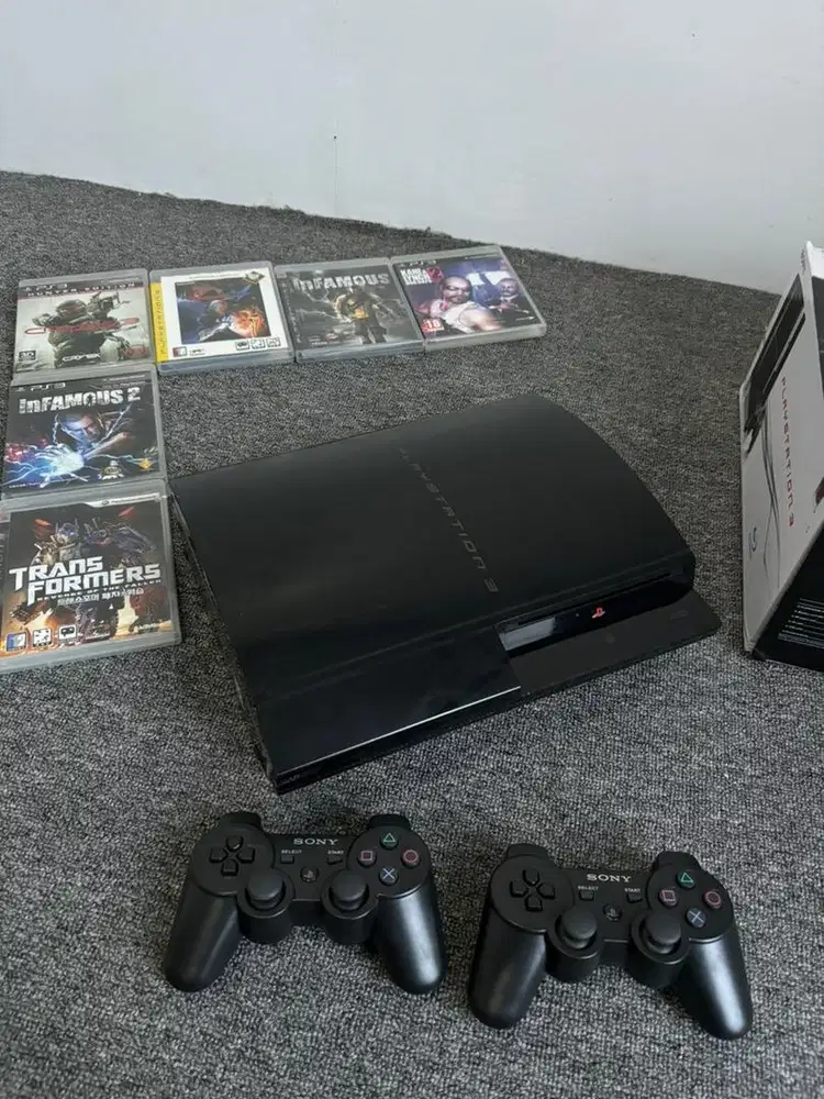 Playstation 3 500gb + 80gb 60 game 2 stik ps3 Fullset PS 3 Jual MuraH