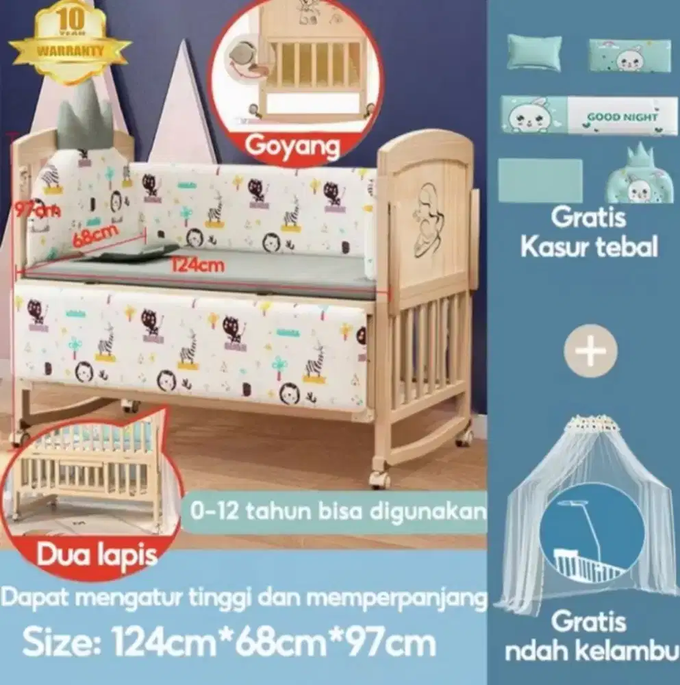Jual Baby Crib kualitas baru, masih mulus tanpa lecet.