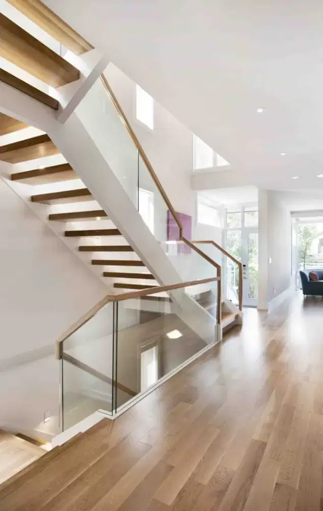 Railling tangga kaca / Railing balkon kaca / Reling tangga kaca temper