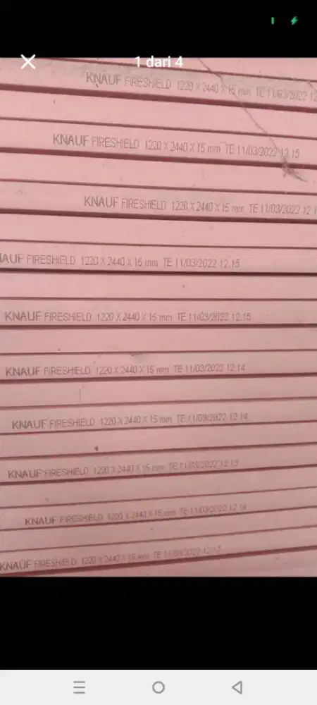 Gipsum anti api merk Knauf 15 Mili