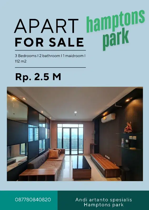 Spesialis apartement Hamptons park unit 3 bedroom combine